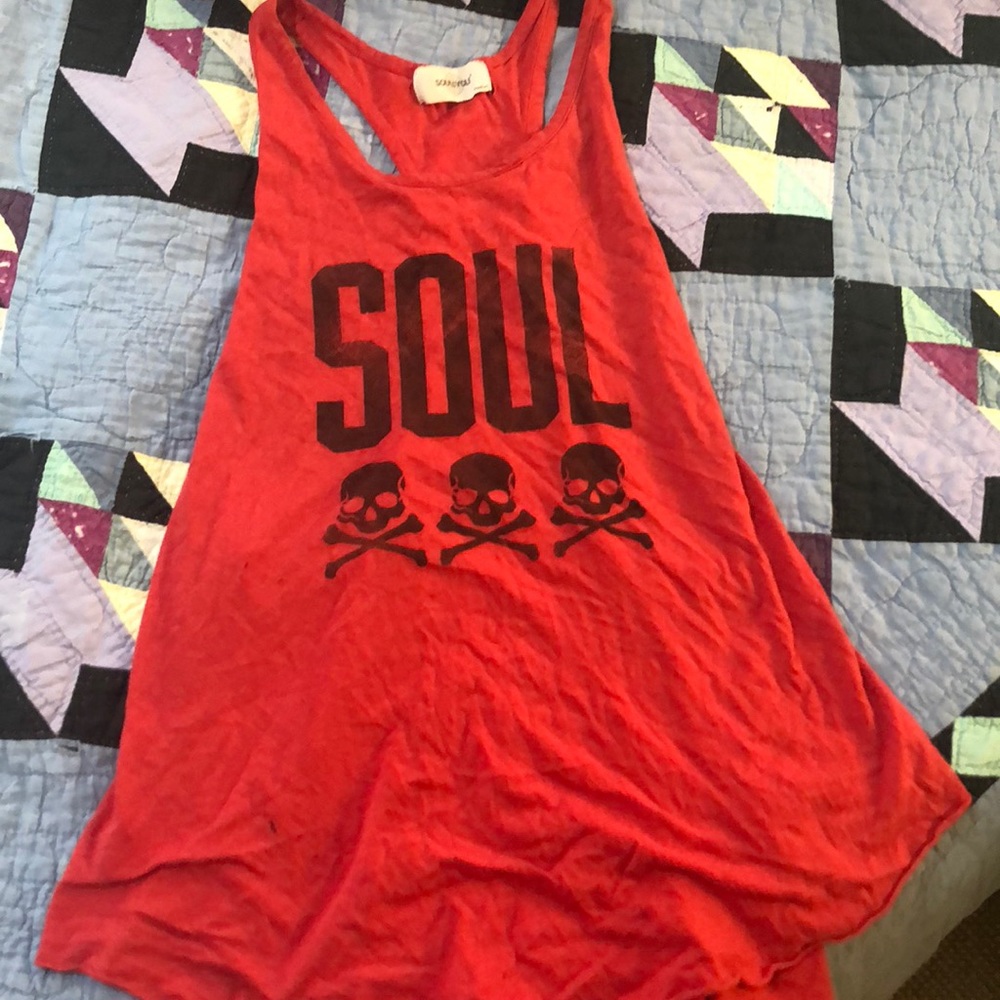 Red soulcycle tank top